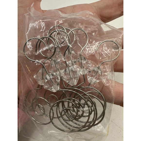 20 BANBERRY DESIGNS Christmas Ornament Hooks Clear Acrylic Silver Wire Ornament - Picture 4 of 4